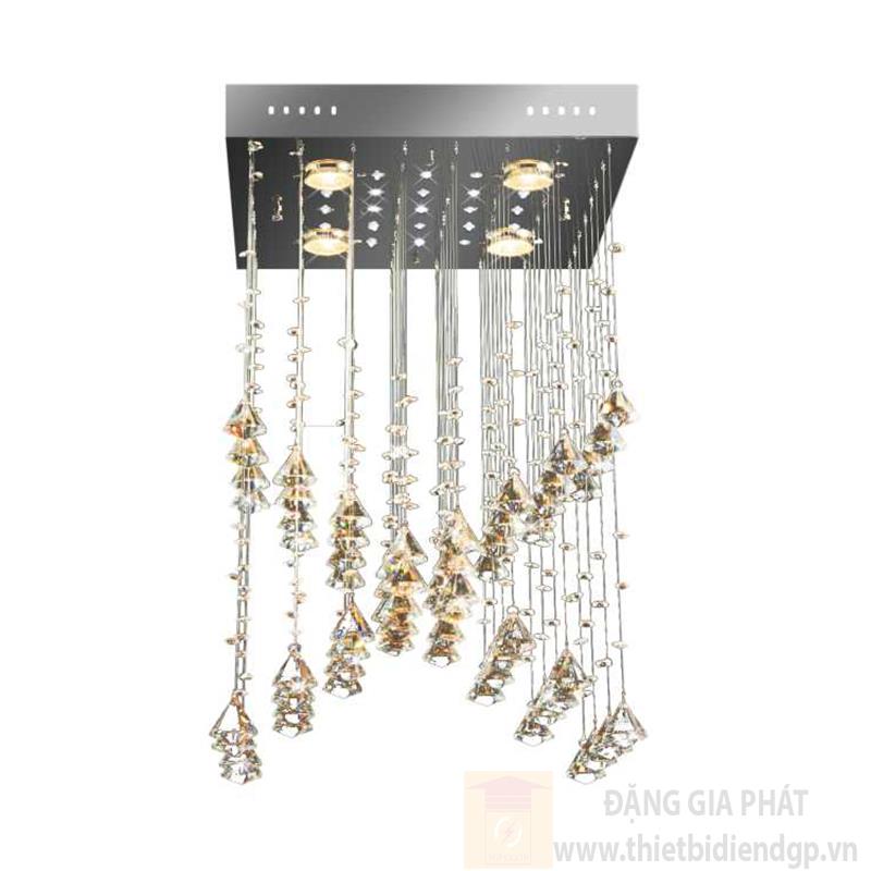Đèn thả pha lê xoắn L400*W400*H800, Led 3W*4 lamp, 3 chế độ, 64 crystals 1 K9